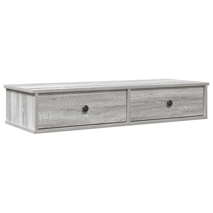 vidaXL Wandregal mit Schubladen Grau Sonoma B/H/T: 100 x 37,5 x 19 cm - Bild 2