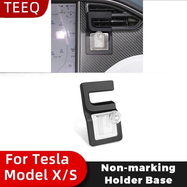 TEEQ Smartphone Halterung mit kabelloser Ladefunktion für Tesla Modell S (2014-2021) und Modell X (2016-2021) in Schwarz - Bild 1