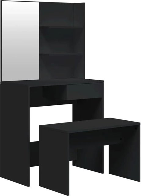 vidaXL Schminktisch-Set in Schwarz mit modernem Design, B/T/H: 74,5 x 40 x 141 cm - Bild 1
