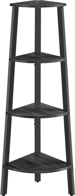 Vasagle Eckregal mit 4 Ebenen im Industrial-Design, Grau-Schwarz, B/T/H: 33,4 x 33,4 x 124,5 cm - Bild 1