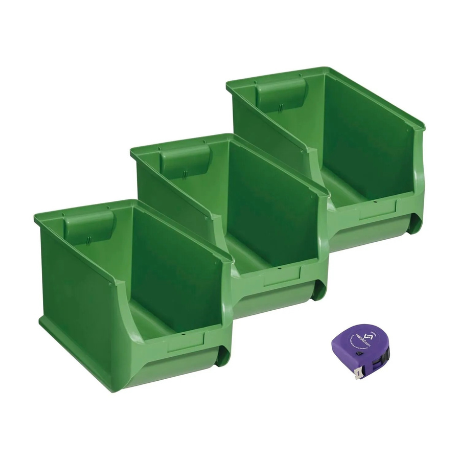 vasalat Set Stapelboxen aus Kunststoff, Grün, 3 Stück, B/T/H: 35,5 x 20,5 x 20,0 cm - Bild 2