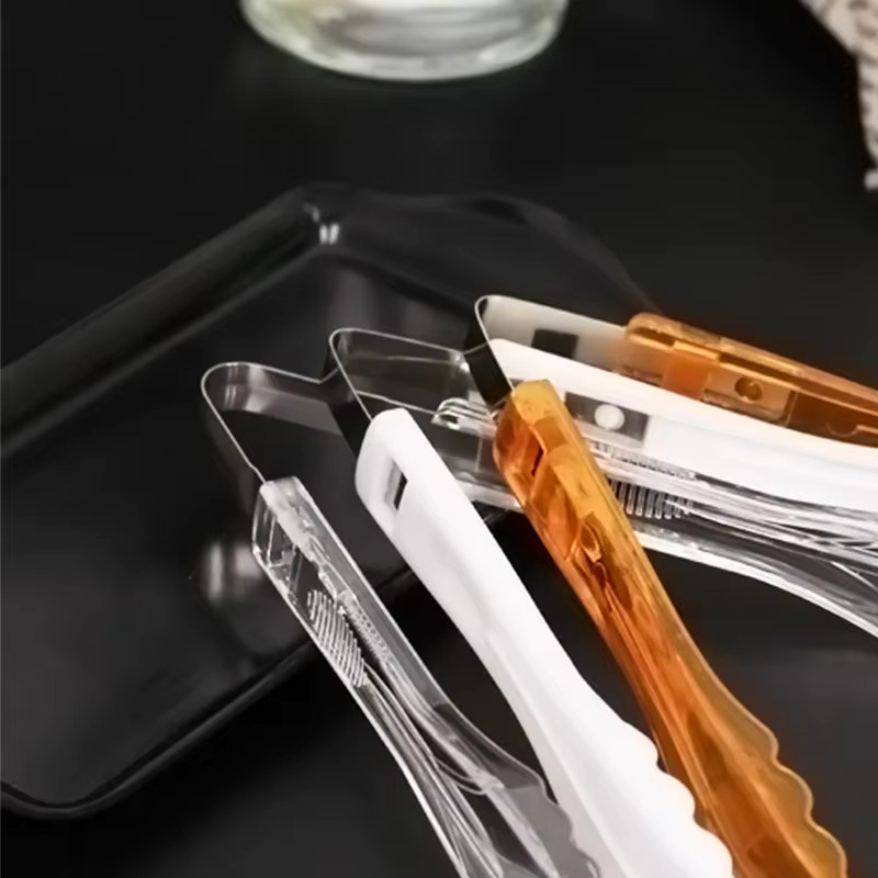 Transparente Brotklammern aus Kunststoff für Brot, Gemüse und Lebensmittel in Orange - Bild 3