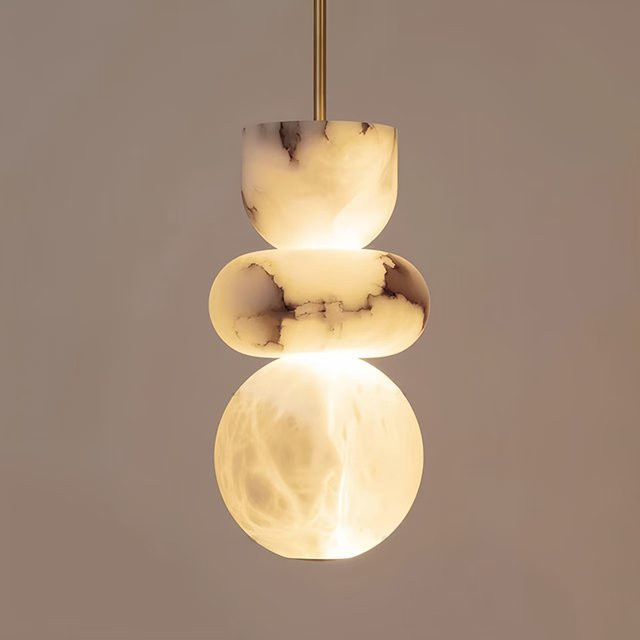 Goodish Pendelleuchte aus weißem spanischem Marmor und Metall im minimalistischen Design für Küche und Innenräume - Bild 1