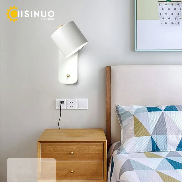 Moderne LED-Wandleuchte von IISINUO aus Metall, verstellbar und drehbar mit Schalter für Schlafzimmer und Flur - Bild 1