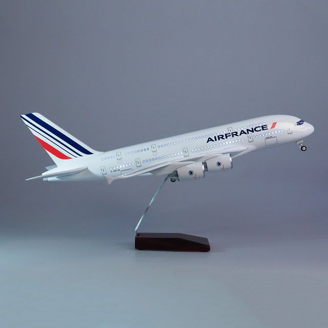 ZOCO Airbus A380 Modellflugzeug Air France in Weiß, Sammlerstück aus Harz, Länge: 47 cm - Bild 1