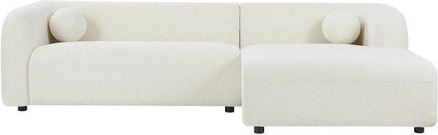Ovotas Ecksofa in Elfenbein ohne Schlaffunktion aus Bouclé-Stoff, Breite: 270 cm, Tiefe: 160 cm, Höhe: 70 cm - Bild 1