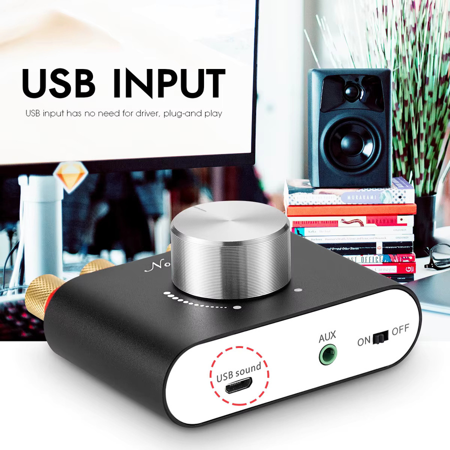 Nob sound Mini Bluetooth 5.0 Digitaler Verstärker TPA3116 HiFi Stereo Audio Empfänger in Schwarz - Bild 5