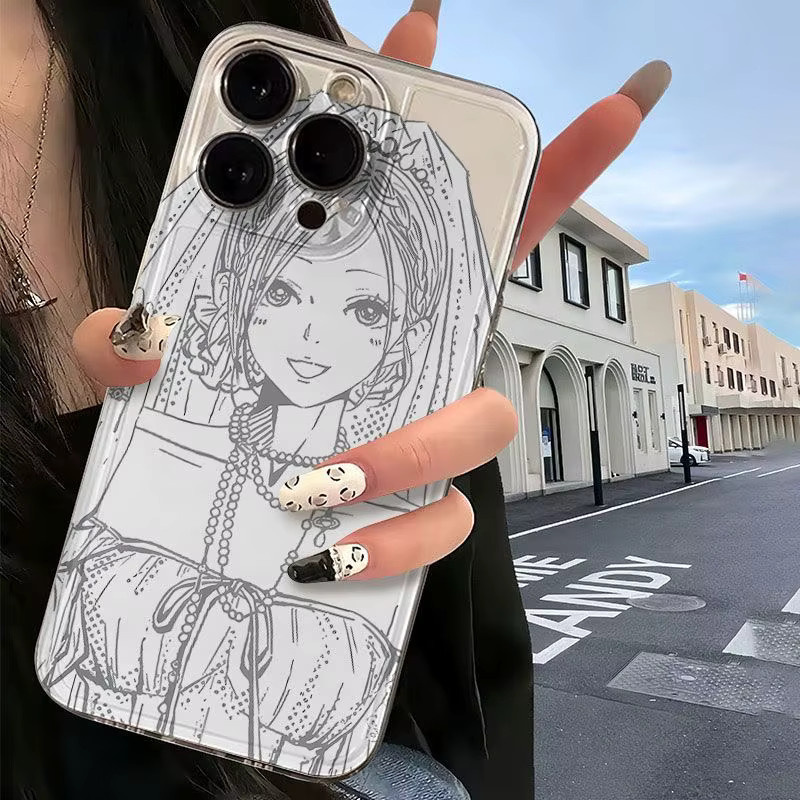 Oosaki Nana iPhone Schutzhülle mit luxuriösem süßem Hochzeitskleid Design in Transparent für iPhone 7 bis iPhone 17 Pro Max Modelle - Bild 5