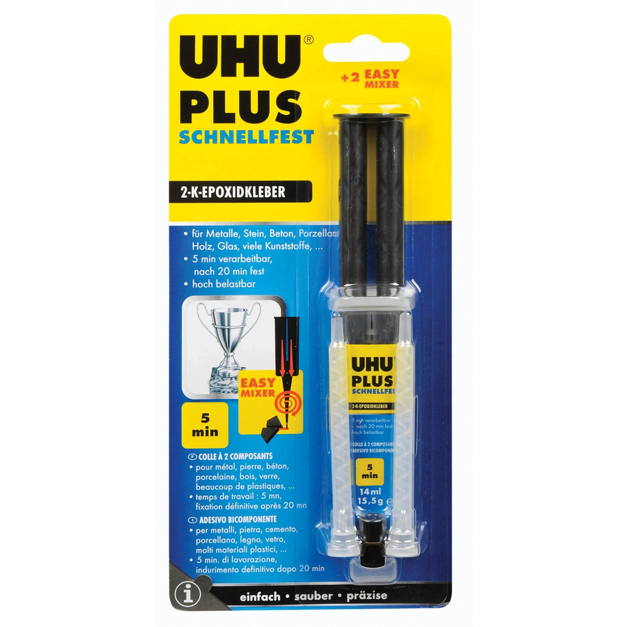 UHU Plus Schnellfest Zwei-Komponentenkleber Epoxidharz transparent 15,5 g - Bild 2