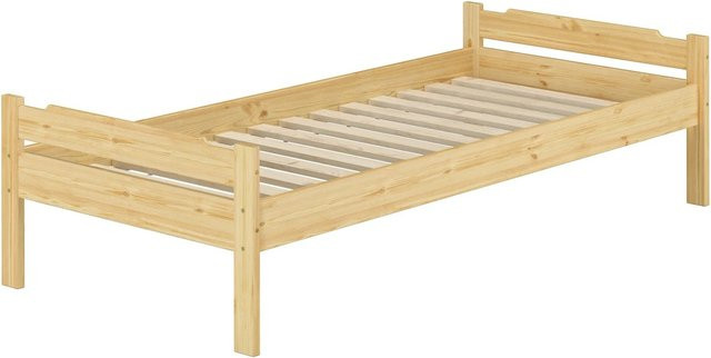 Erst-Holz Massivholz-Einzelbett aus Kiefer für Kinder und Jugendliche, Modell 31, Beige, B/T/H: 80 x 200 x 88 cm - Bild 1