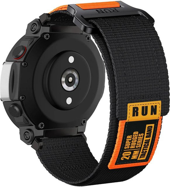 Agood Uhrenarmband Nylon, Schwarz/Orange, Amazfit T-Rex 2 - Bild 1