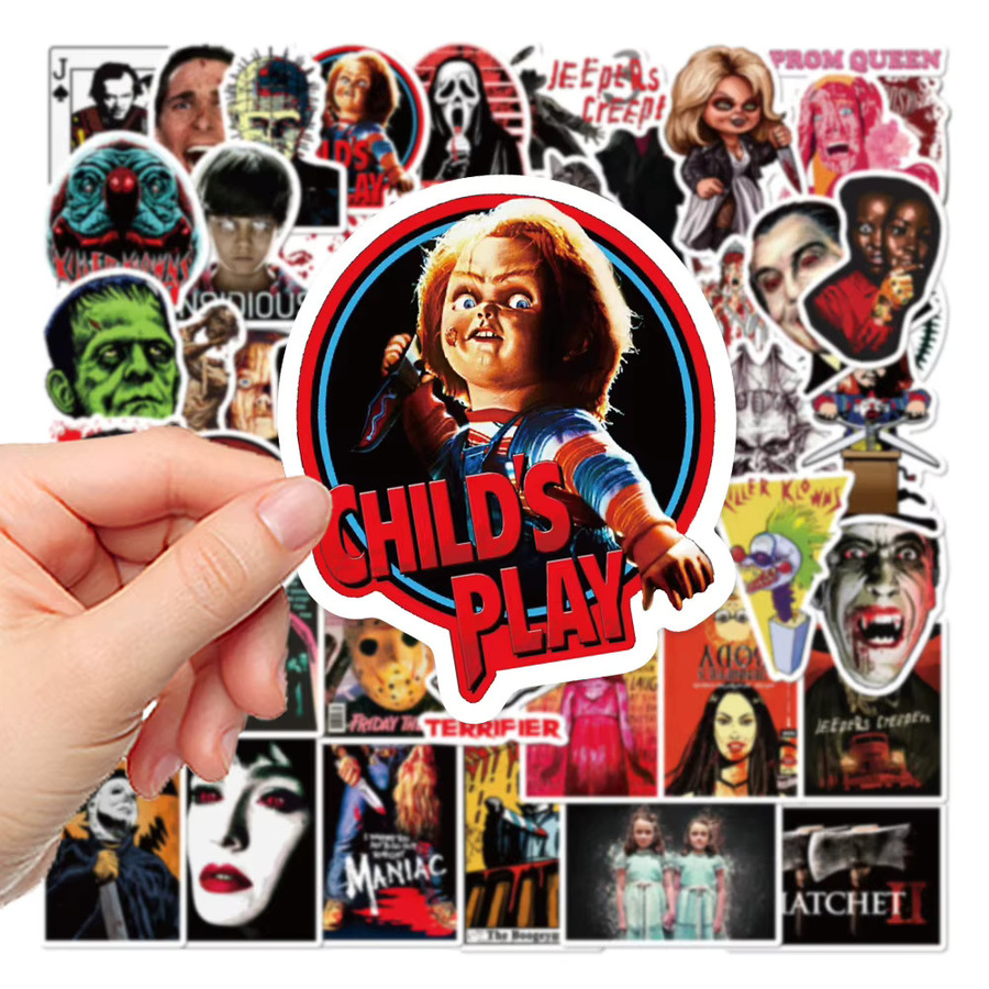 50 Stück Horrorfilm Charakter Vinyl Aufkleber in Multicolour für Laptop, Auto, Notebook und Handyhülle - Bild 2