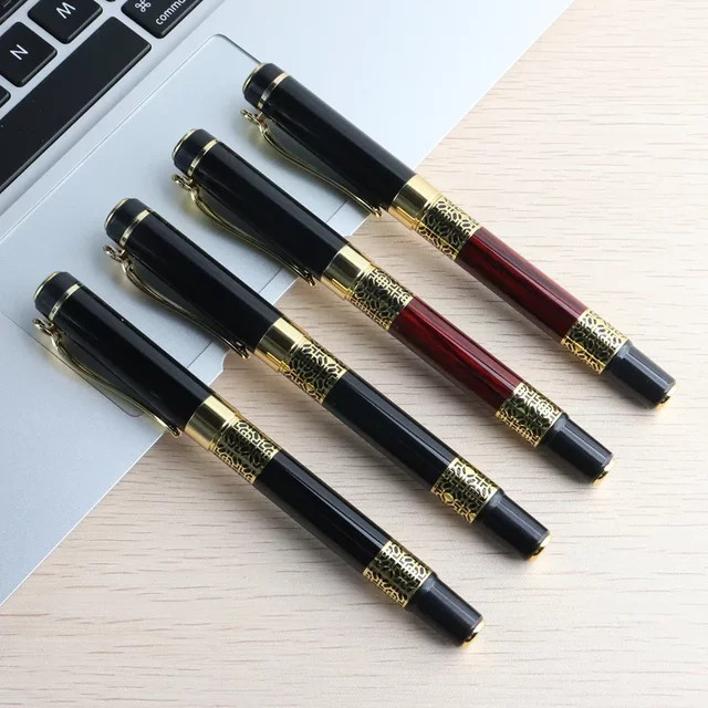 Genkky Gel-Stift aus Metall mit Skulptur-Design in Gold, Schwarz oder Rot - Bild 1