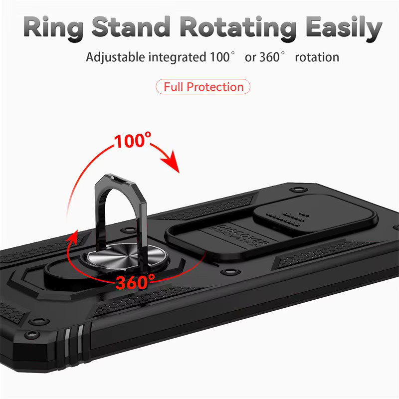 Xiaomi Redmi Note 9S / 9 Pro / 9 Pro Max Schutzhülle mit magnetischem Ring und Stoßfestigkeit in Schwarz oder Blau - Bild 5