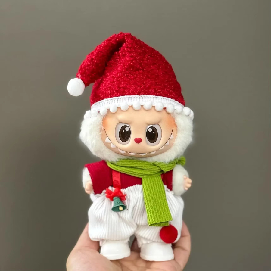 Labubu Weihnachts-Hirsch-Set, Labubu-Outfit, Rot, Zubehör - Bild 2