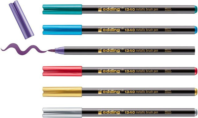 edding 1340 Pinselstift Metallic 6er-Set Multicolor - Bild 1