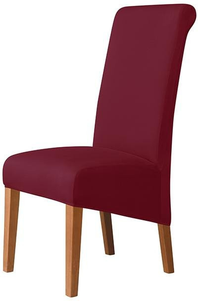BRHUIXUE Stretch Stuhlhussen aus Elasthan und Polyester, weinrot, elastische Sitzbezüge für Esszimmerstühle, schmutzabweisend - Bild 1