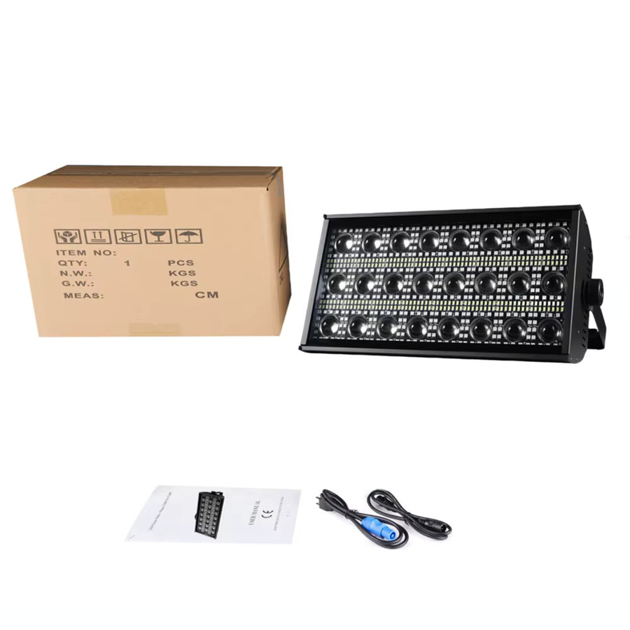 HYULIGHTS 300W LED RGBW 4in1 Wash Bar Bühnenbeleuchtung mit 24 LEDs und Strobe-Effekt in Schwarz - Bild 2