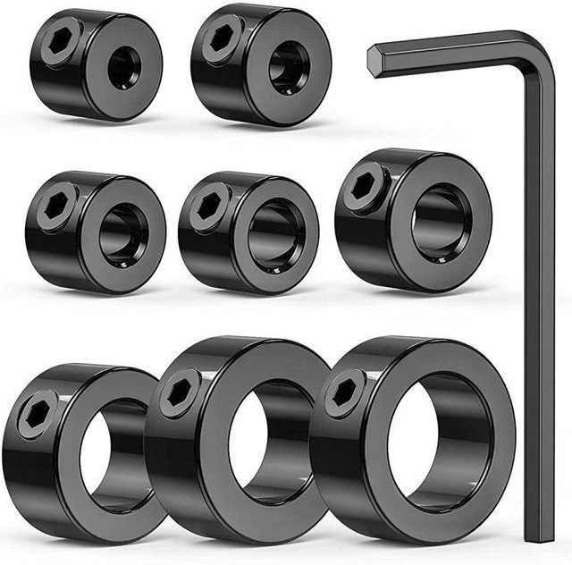 NATAWA Bohrer-Tiefenstopp-Bit-Kragen-Set mit verstellbarem Positionierungs-Begrenzungsring und Inbusschlüssel in Schwarz aus Stahl - Bild 1