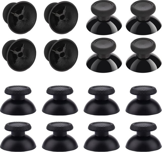 2 Stück Ersatz-Analog-Thumbsticks für PS5, PS4, PS3, Xbox One und Xbox 360 Controller von Karbeen in Schwarz - Bild 1