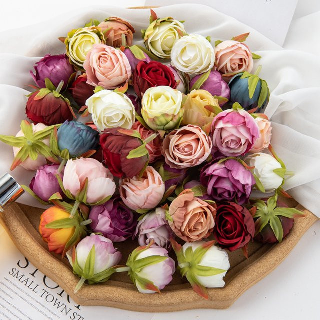 ZQCY Künstliche Rosen in Rosenrot für Hochzeits- und Partydekorationen, 50 Stück - Bild 1