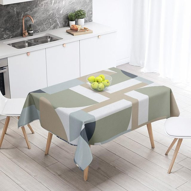 Abstrakte geometrische Tischdecke von JMG Household Supplies in Mehrfarbig, wasserabweisend und modern, B/T: 140 x 200 cm - Bild 1