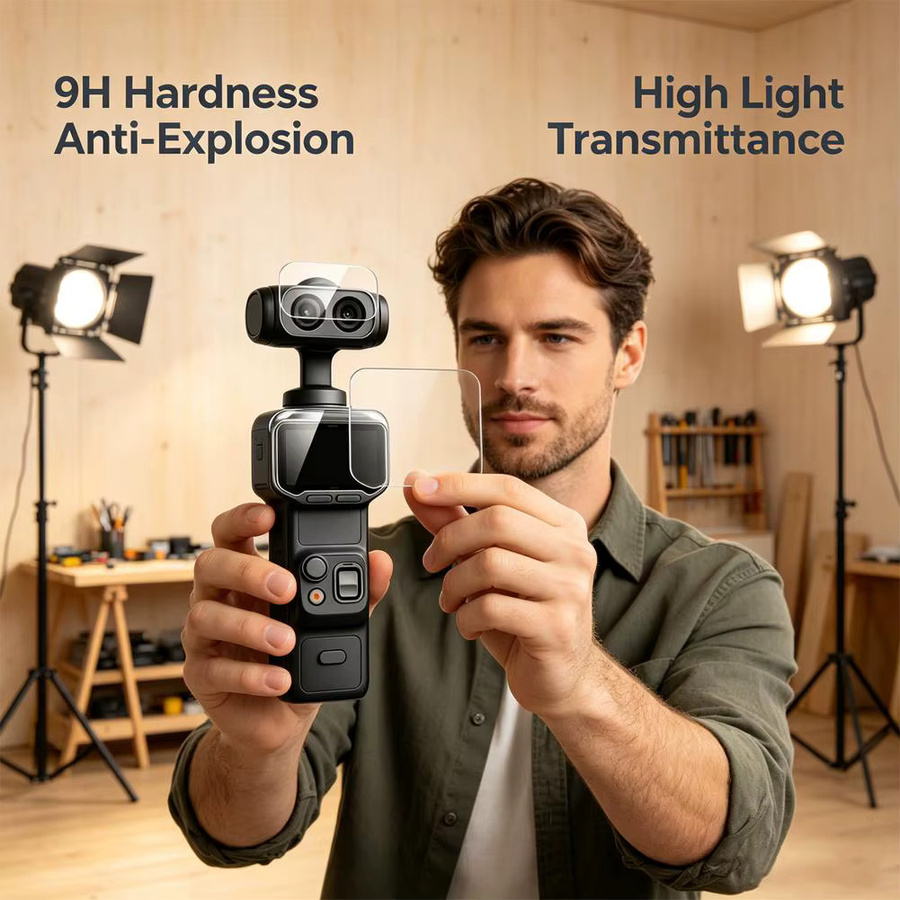 Insta360 Luna Ultra Schutzfolie aus gehärtetem Glas für Bildschirm und Kameraobjektiv, transparent - Bild 5