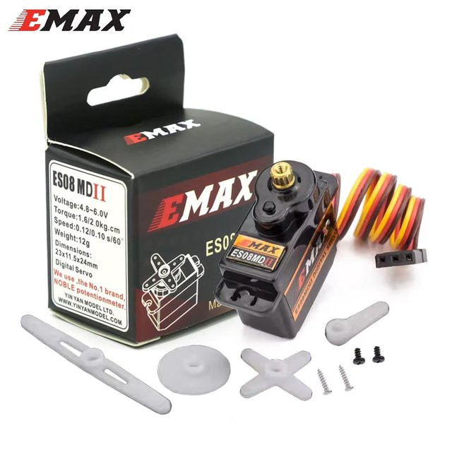 Emax ES08MD ES08MDII Mini Digital Servo, Metall, Schwarz, Zubehör - Bild 1