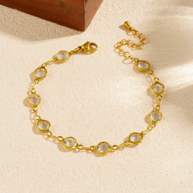 xiyanike Armband Edelstahl, Gold, Zirkonia, Damen - Bild 1