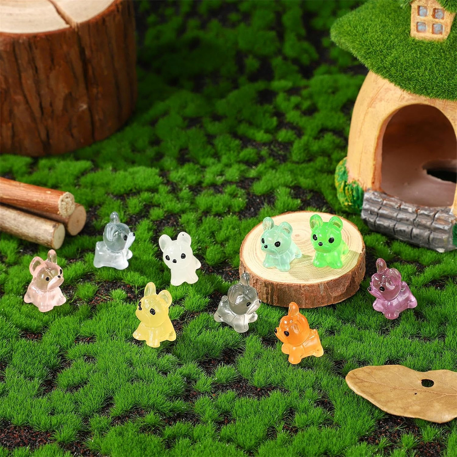 Yiran Toy Leuchtende Mini-Hundefiguren aus Harz in Multicolor für Feengärten und DIY-Dekorationen - Bild 2