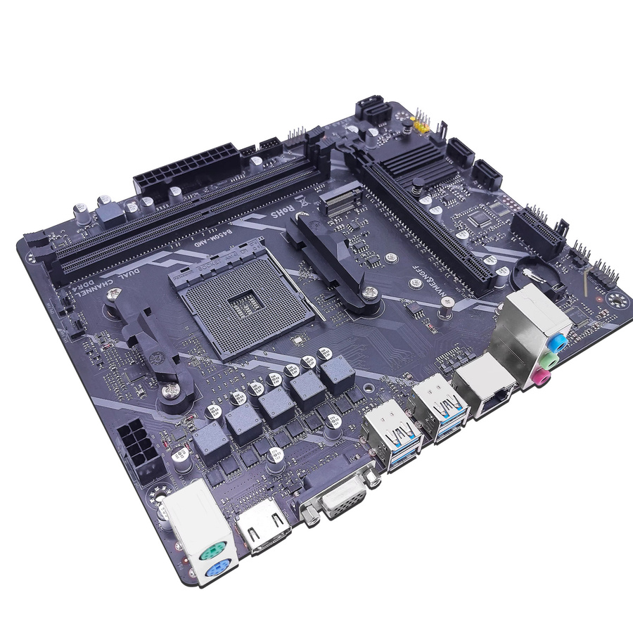 ZSUS B450M-AMD Motherboard in Schwarz mit AM4 Sockel, DDR4 Support, NVMe M.2 und USB 3.0 für Ryzen 5 Prozessoren - Bild 2