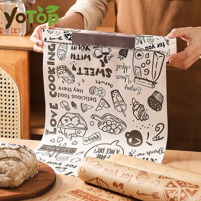 YOTOP Ölabsorbierendes Backpapier für Heißluftfritteuse und Ofen, Braun, 8 m - Bild 1