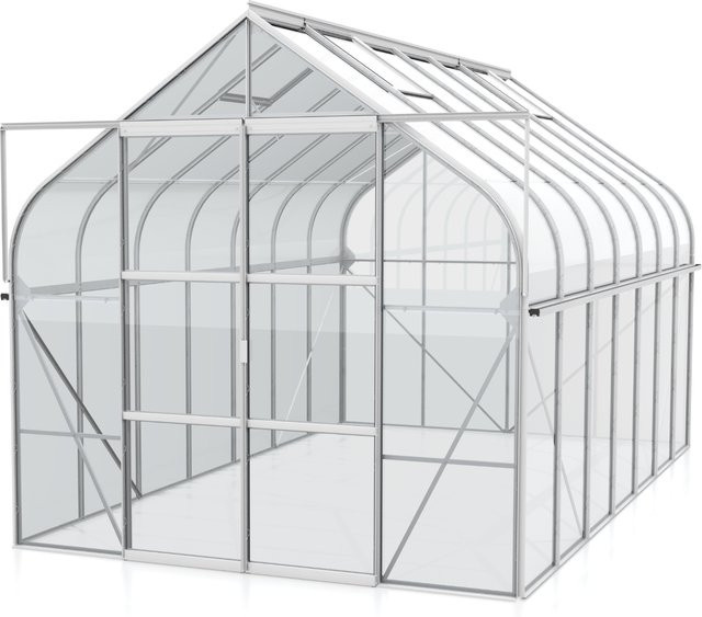 Vitavia Gewächshaus Diana 11500 mit Glockendach und Doppelschiebetür, silber, 11,5 m² - Bild 1