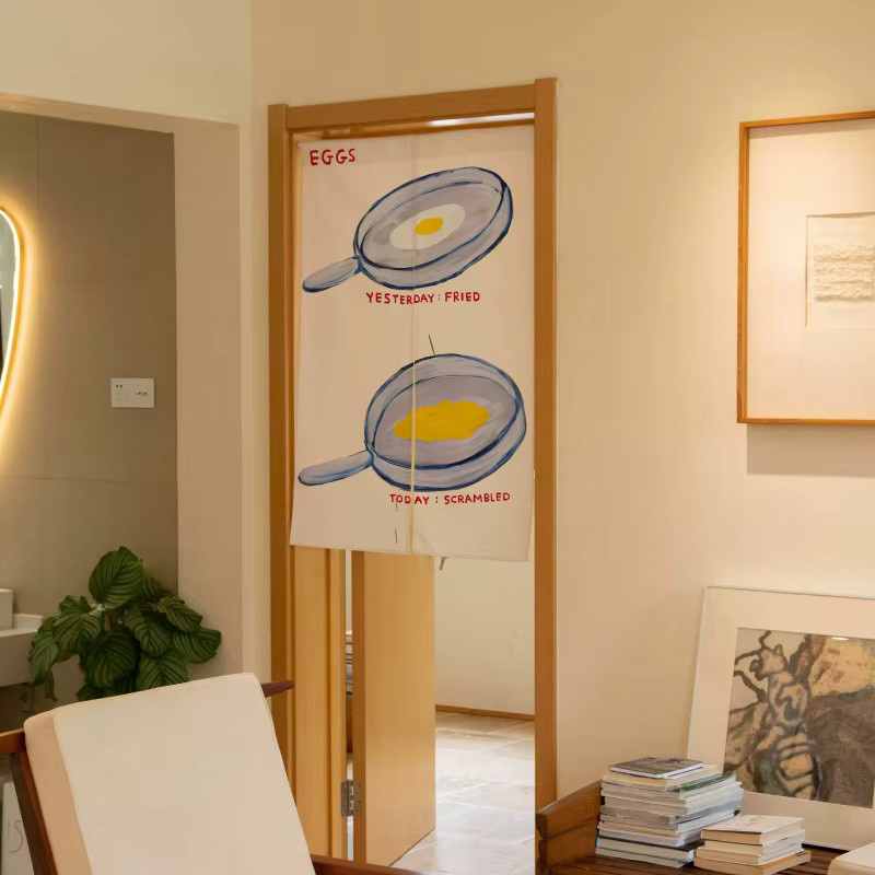 VIKAMA Kreativer Trennvorhang mit Grafikdesign, halbtransparent, für Wohnzimmer, Schlafzimmer oder Küche, Breite: 90 cm, Höhe: 65 cm - Bild 2