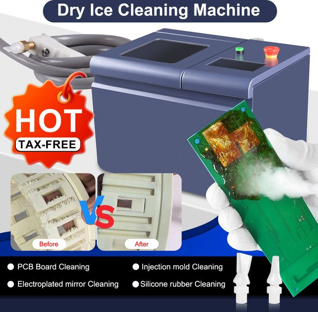 ACHI Trockeneisstrahl-Reinigungsmaschine mit Touchscreen zur Reinigung von Leiterplatten und Motor-Kohlenstoffablagerungen, Blau, B/T/H: 35,0 x 26,0 x 28,0 cm - Bild 1