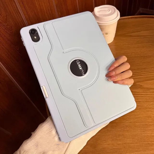 Stoßfeste Lederhülle mit Rotationsfunktion für Huawei MatePad 12.2 Pro 2024, Air, SE, 11, 11,5 und 10.4 in Schwarz - Bild 1