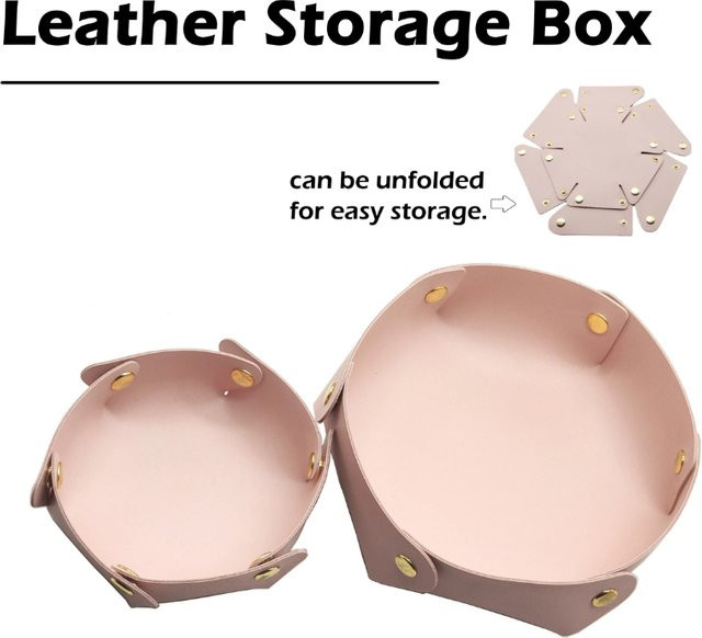 Tragbare Leder-Aufbewahrungsbox in Braun, faltbarer Organizer für Schmuck, Kosmetik und Kleinteile, B/T/H: 12,5 x 4,5 x 1,0 cm - Bild 1