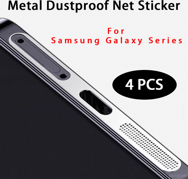 4 Stück DIXSG Metall Staubschutznetz-Aufkleber für Samsung S26 Ultra S25+ S24 S23 S22 in Schwarz zum Schutz der Lautsprecherlöcher - Bild 1