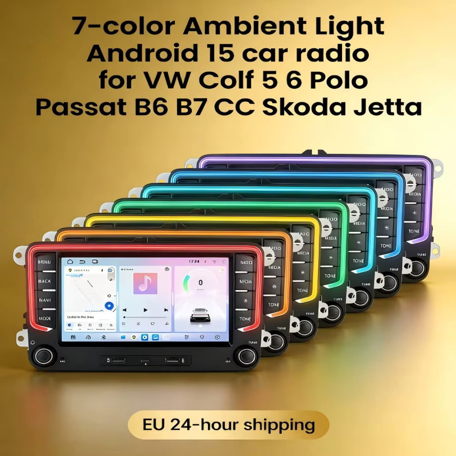 MEKEDE 7-Zoll Android Autoradio mit 4G+64G, ChatGPT, GPS, WIFI, Bluetooth und kabellosem Apple CarPlay für VW Golf 5 6, Passat, Polo, Touran, Tiguan, Caddy und EOS in Schwarz - Bild 2