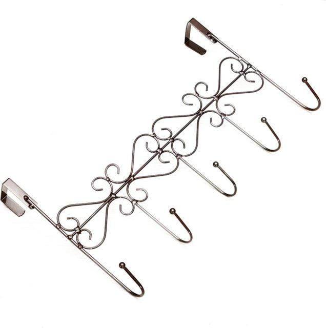 Eddya Hängeregal KTY mit 5 Haken für Badezimmer und Kleidung, Metall, Farbe: Bronze - Bild 1