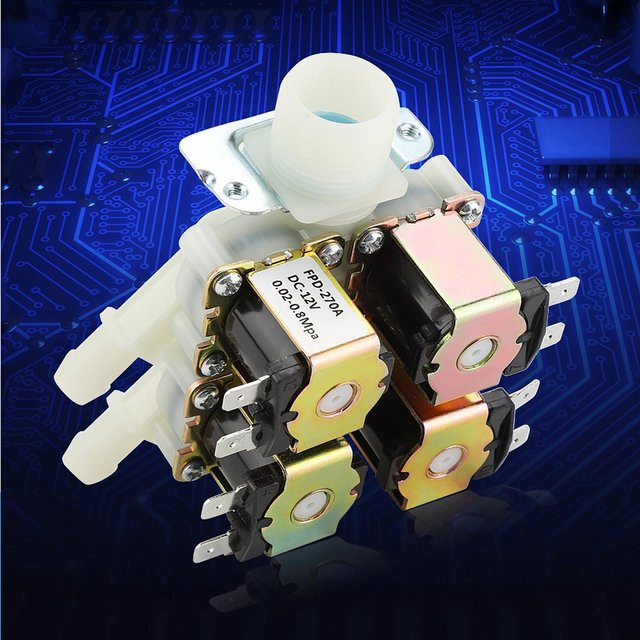 TOMTOP JMS Kunststoff Magnetventil DN20 G3/4 1 Ein 4 Aus Wasserablassventil DC 12V Weiß - Bild 1