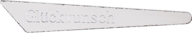 Deko-Stecker Glückwunsch aus Metall in Weiß, Höhe: 21 cm - Bild 1