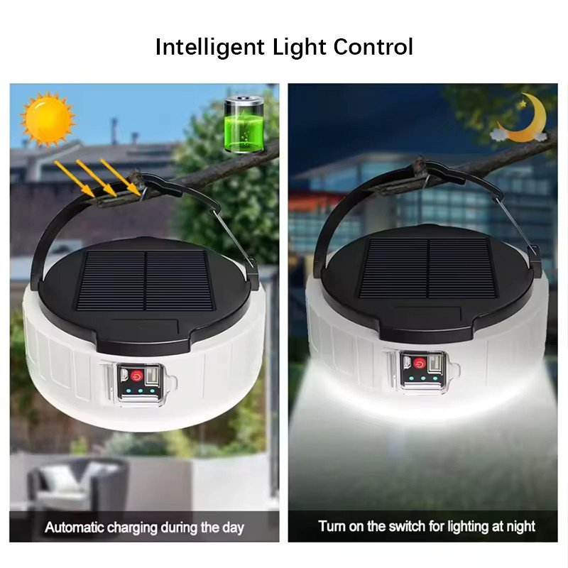 Shenzhi Tech Solar-Campinglaterne mit USB-Aufladung als tragbare Notbeleuchtung in Schwarz - Bild 5