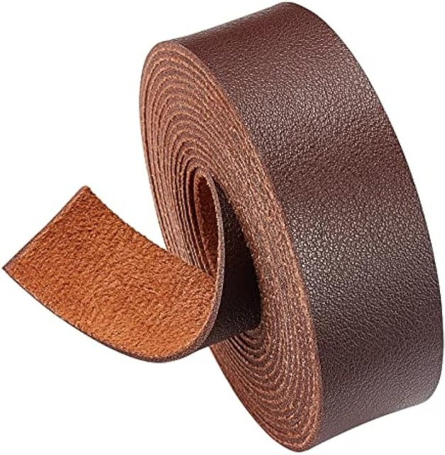 Doppelseitiger glatter Lederstreifen in Braun für DIY-Bastelprojekte, Länge: 200 cm, Breite: 5 cm - Bild 1