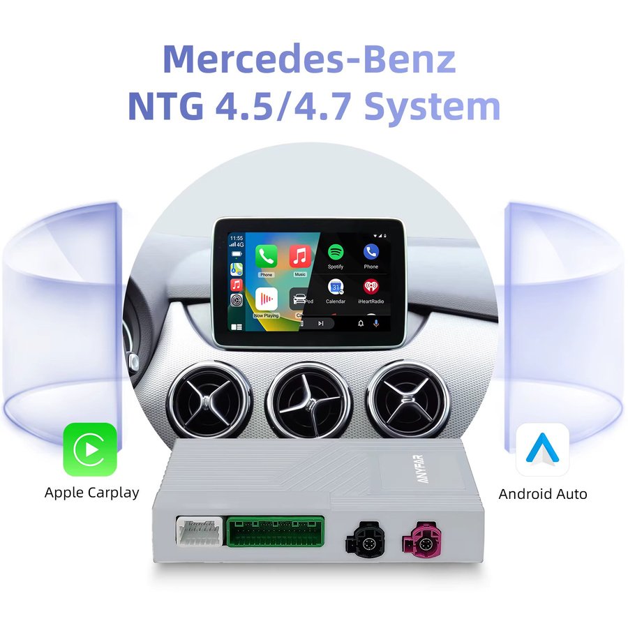 LEXXSON Drahtlose CarPlay und Android Auto Retrofit Kit Decoder Box für Mercedes Benz NTG 4,5 und 4,7 COMAND System (2011-2015) mit Bluetooth und Wi-Fi - Bild 2
