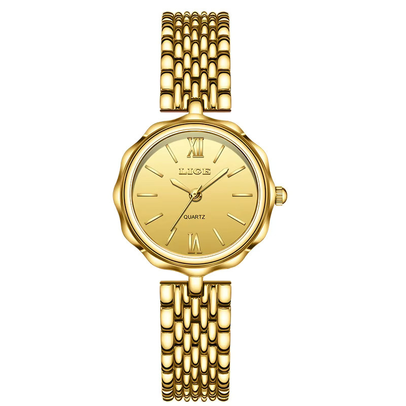 LIGE Armbanduhr Quarz, Legierung, Gold, Damen - Bild 6