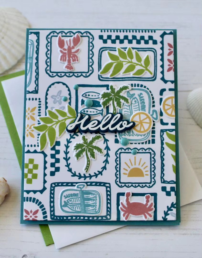 Taylored Endless Summer Stempelset aus Metall mit Stanzformen für DIY-Grußkarten und handgemachte Geschenke, Multicolour - Bild 2