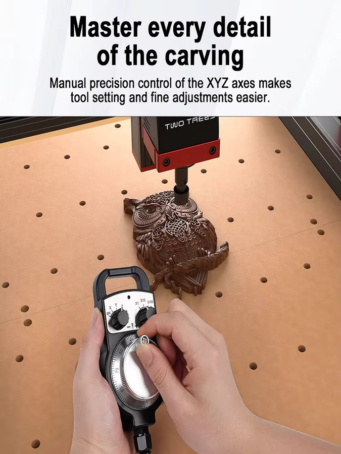 Twotrees MPG CNC Elektronisches Handrad Impulsgeber für MACH3 Bewegungssteuerungskarten in Schwarz - Bild 1
