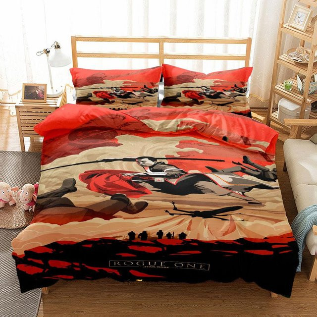 Timoss Bettwäsche-Set aus Mikrofaser mit Motiv, Farbe Rot, B/H: 135 x 200 cm - Bild 1