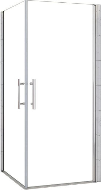 AICA Schwingtür Duschkabine aus ESG Nano-Glas in Clear mit Eckeinstieg, B/T/H: 70 x 70 x 195 cm - Bild 1